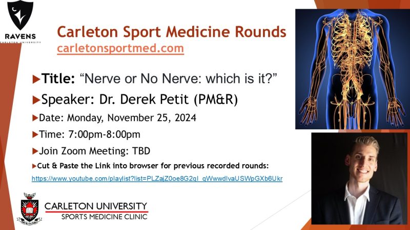 Carleton Sport Medicine Virtual Rounds _Petit Nov 2024