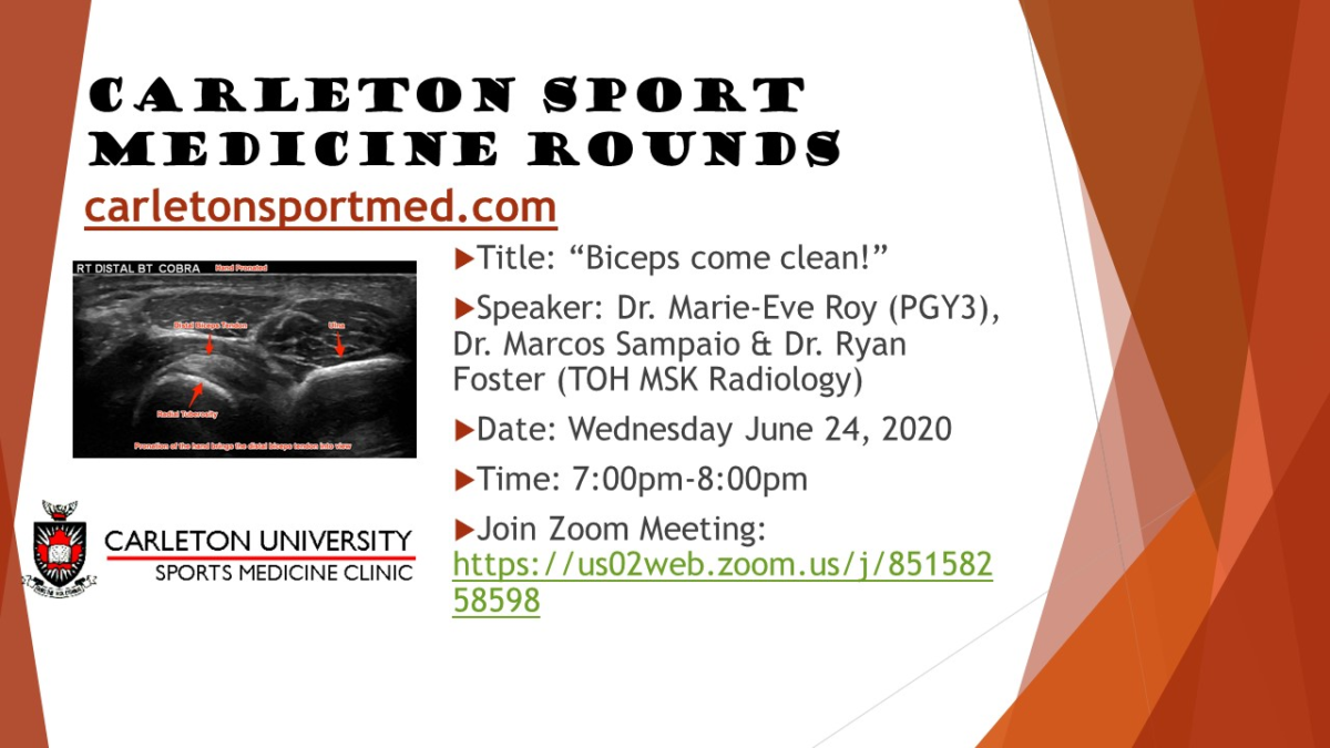 Carleton Sport Medicine Rounds Carleton Sport Medicine Clinic